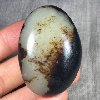 朗曼笛 roomantty新疆和田玉黑油皮原石手把件 颜色随机发货 和田玉黑